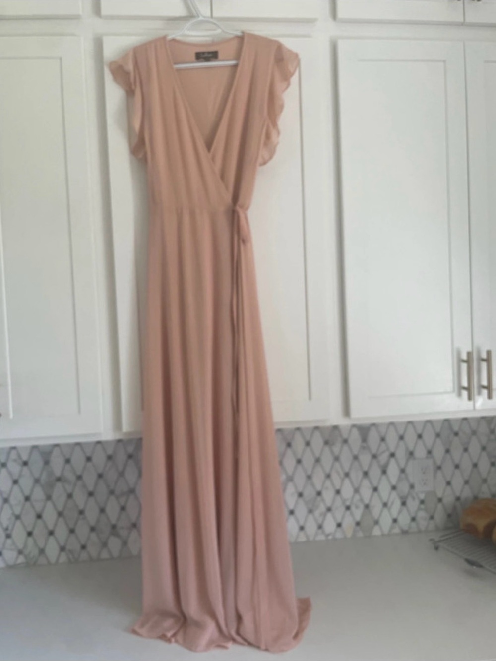 Lulu's Dusty Blush Wrap Maxi Dress